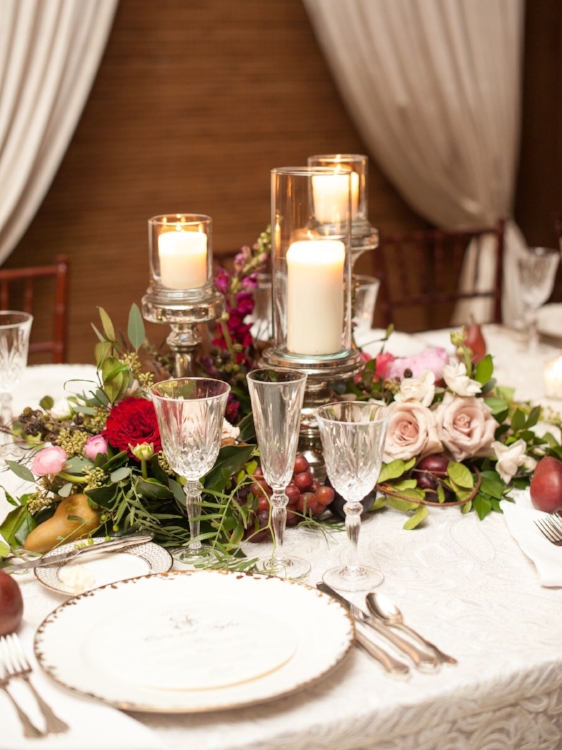 Lisa Stoner Events - Luxury Central Florida Weddings - Orlando Weddings - Classic Southern Wedding - Winter Park -Interlachen Country Club - silver candlestick - centerpieces with flowers and fruit - pink centerpieces - peonies.jpg
