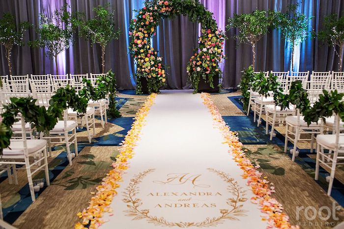 luxurious wedding arch of foliage