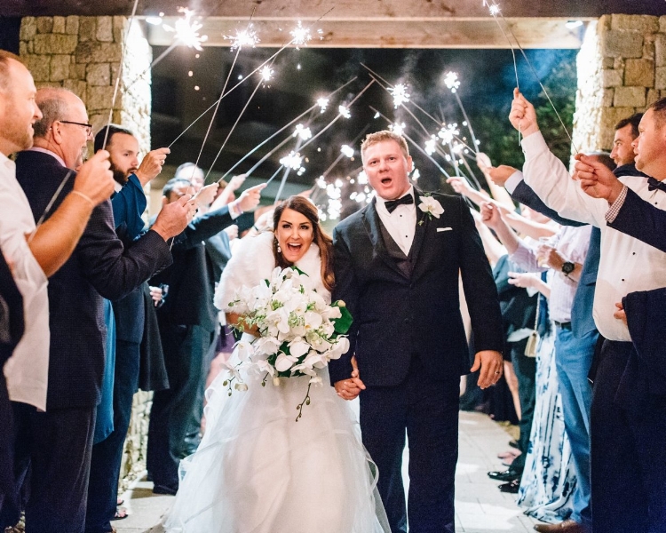 wedding exit with sparklers