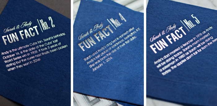Cocktail napkins printed Fun Facts